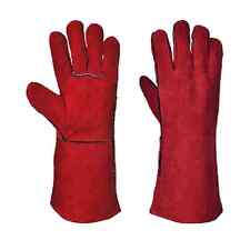 NEW PORTWEST RED WELDERS GAUNTLET GLOVES SIZE XL FULL COTTON LINING A500 * picture