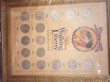 16 RARE WALKING LIBERTY SILVER HALF DOLLAR COLLECTION IN FRAME * MAKE OFFER * picture