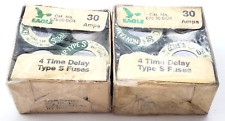 Lot of 8 Eagle 675-30 125 Volt 30 Amp Time Delay Fuses Vintage Type S picture