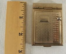 Gold vintage miniature address Phone book Metal Mechanical Made in USA picture
