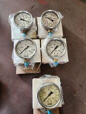 Mass Pressure And Vacuum Gauges Large Stainless Steel LOT OF 5 various Pressures picture