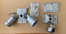 Vintage Die Cast Outdoor Metal Lamp Holder and Outlet Covers picture