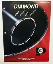 Vintage Pro Cut Products Diamond Catalog Brochure 1990 Saw Blades Core Bits Rigs picture