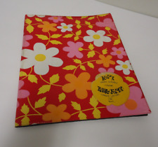 vintage daisy flower vinyl binder report folder 2 pockets red yellow white picture