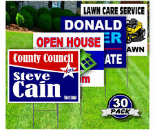 30 Pack - Custom Yard Signs-18x24-Full Color Design-Double Sided-Stakes Optional picture
