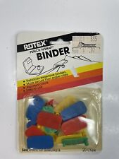 Vintage Rotex Punch And Snap Binder Clips 20 Clips Assorted Colors New picture