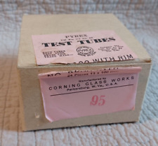 Vintage Corning Pyrex 9800 13 X 100 mm Glass Test Tube with Rim (Box of 13) picture