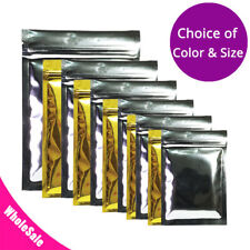 Different Sizes Flat Double-Sided Shiny Gold Silver Foil Mylar Zip lock Bag M picture