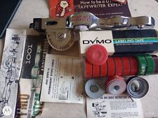 VINTAGE METAL CHROME DYMO TAPEWRITER M 22 W/15 ROLLS & PAPERS/MANUAL *WORKS picture