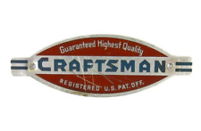 Vintage Craftsman Lathe Tin Name Tag Logo Badge 3-5/8