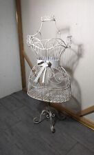 Vintage Shabby Chic White Metal Wire Girl Dress Form Store Display Mannequin picture