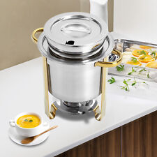 Round Soup Warmer Stainless Steel Chafing Chafer Dish Food Server Pot with Lid picture