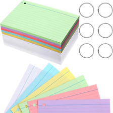 300 Pieces Index Cards Flash Cards with Rings Punched Index Cards Flashcards on picture