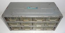 Vintage Union Steel Stackmaster Grey Metal Parts Cabinet w/ 12 Drawers picture