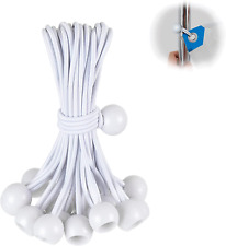 30 Pcs White Tarp Bungee Ball Cords for Camping Shelter Shade Cloth and Cargo picture