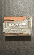 Greensburg Indiana Hawks Furniture Vintage Metal On Wood letter stamp picture