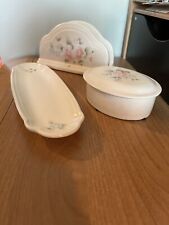 VINTAGE PFALTZGRAFF LETTER HOLDER AND PEN TRAY AND PAPER CLIP BOWL 3PC SET  picture