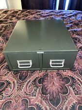 Vintage Cole Two-Drawer Index Card Metal File Office Cabinet Fits 6