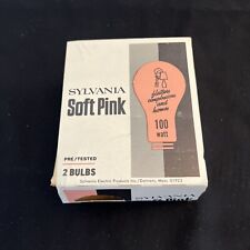 Vintage Sylvania Soft Pink Light Bulb 100 Watt 1 Bulb (Tested) USA MADE picture