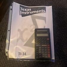 Vintage 1988 Texas Instruments TI-34 Scientific Solar Calculator & Cover Works picture