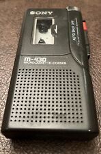 Vintage Sony M-430 MicroCassette Voice Tape Recorder Black Parts Repair Restore picture