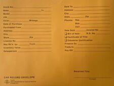Car Record Envelope #19 Gold Auto Dealer Record Envelope • Qty 500 (W17) picture
