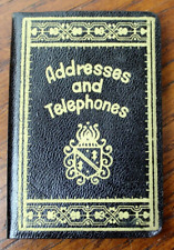 Vintage 1950s Miniature Vinyl Address Black Book w/ Alphabetical Tabs - Japan picture