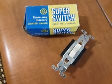 VINTAGE IVORY 15A-120V GE LIGHTED SUPER SWITCH THREE WAY GE5533-2SB ORIGINAL BOX picture