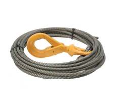 3/8x50' Winch Cable Wire w/ Self Locking Hook 5700 # WLL Steel Core Winch Rope picture