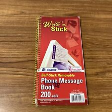 Vintage Adams Write 'n Stick Phone Message Book Self-Stick 200 Carbonless Sets picture