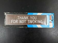 Vintage Thank You For Not Smoking Sign Wooden Store Display NOS Plaque 80's 90's picture