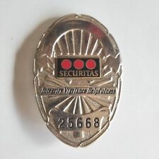 Vintage Securitas Security Officer Guard Metal Badge Pin picture