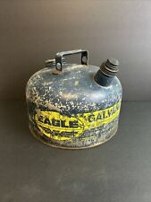 VINTAGE EAGLE GAS CAN 2 1/2 gal GALLON METAL MODEL 402 GALVANIZED picture