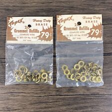 Vintage Brass Grommets Tapex 1/4” Size 0 Metal 40 Count Sets Total Lot of 2 NOS picture