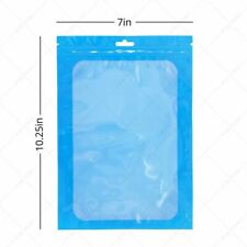 Multi-Size Double-Side Glossy Blue Mylar Flat Zip Lock Bag w/Window & Hang Hole picture