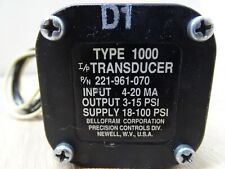 Bellofram  Type 1000 TRANSDUCER 221-961-070  Transducer 1 PCS  #D7809# picture