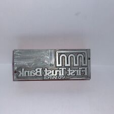 First Trust Bank and Savings Vintage Letterpress Block picture