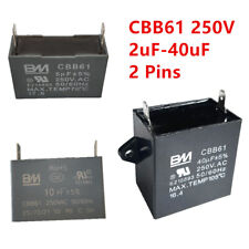 CBB61 250V 1.5/4/5/6/8/10/12/15/20/30/40/25 UF  Fan Motor RUN Capacitor  2 PINS picture