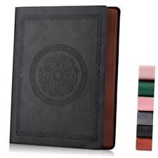 300 Pages Leather Vintage Journal Notebook,Softcover Leather Lined Black Ruled picture