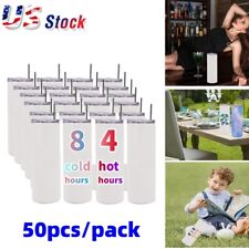 US-50pcs 20oz Sublimation Blank Skinny Tumbler Double Wall Vacuum Travel Cup picture