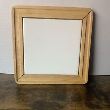 Vintage Mini Small Dry Erase White Board Miniature 8”x8” With Solid Wood Border picture