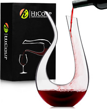 HiCoup Red Wine Decanter with Aerator - 750mL Crystal Glass Wine Carafe and for picture