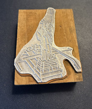 Statue of Liberty -- vintage letterpress printing block picture