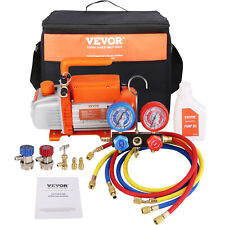 VEVOR 3.5 CFM 1/5 HP Air Vacuum Pump HVAC AC Air Tool + Manifold Gauge Kit picture