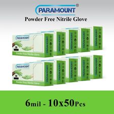 6MIL INDUSTRIAL DISPOSABLE NITRILE GLOVES, GREEN, POWDER FREE MEDIUM 1000 PCS picture