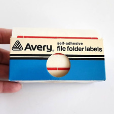 Vintage Avery Self Adhesive File Folder Labels Dark Red Typewriter 250 Labels picture