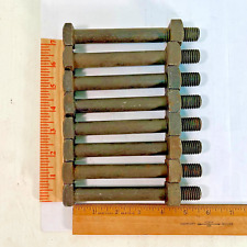 8 Vintage Nos Square Head Machine Bolts and Square Nuts 5/8
