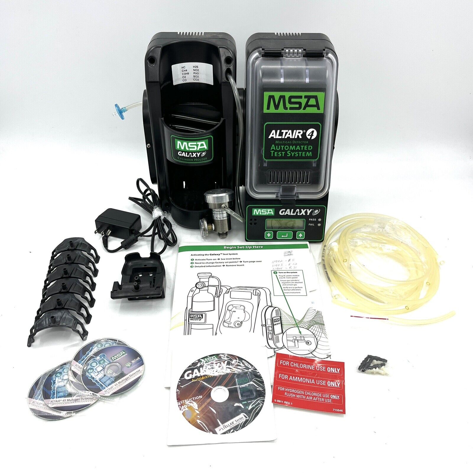 MSA Galaxy Altair 4 MultiGas Detector Automated Test System w/ Gas Meter & Acces