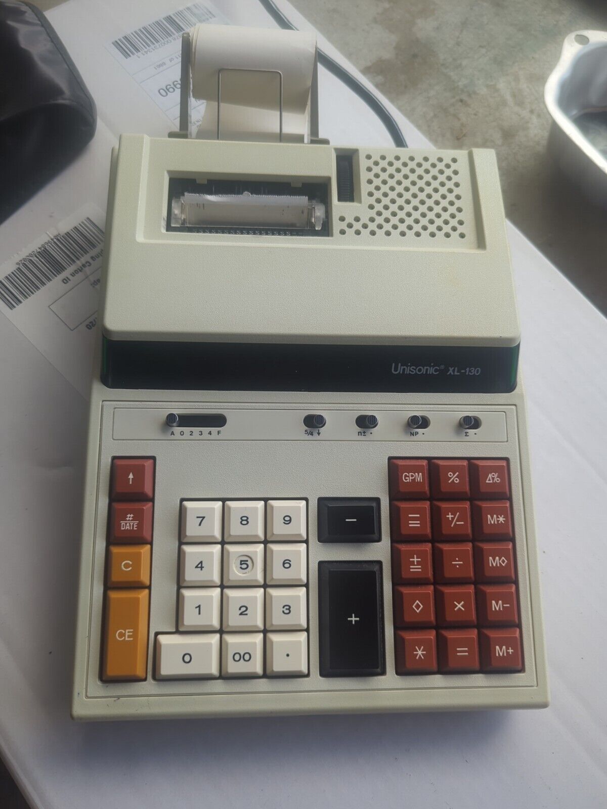 Vintage Unisonic XL-130 Electronic Printing Calculator Adding Machine