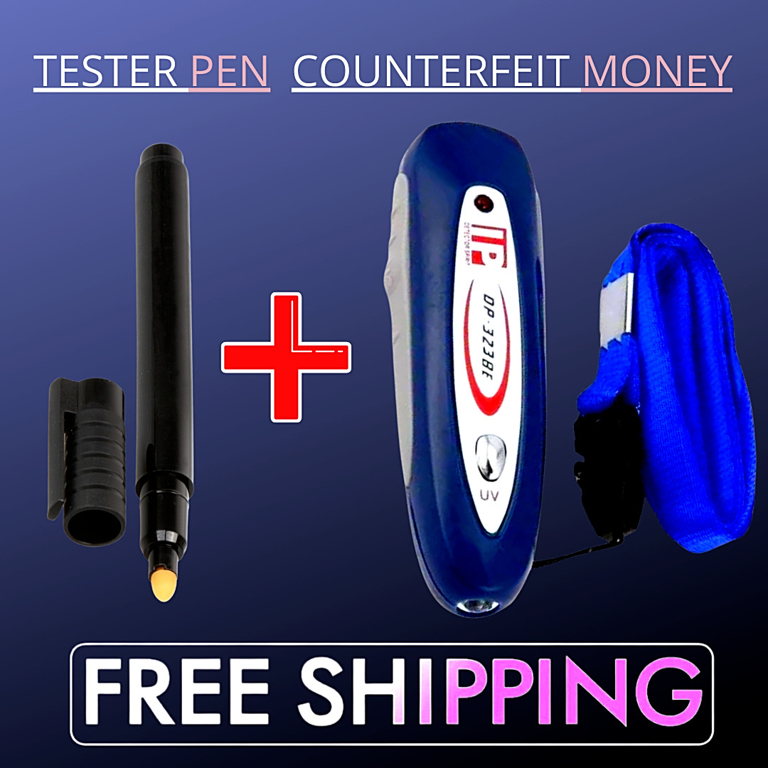  2in1 Mini Counterfeit Money Dollar Bill Detector & Tester Pen Fake Currency US